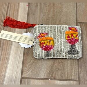 NWT Made in India Beaded cocktail card holder/accessory pouch w/Tassel